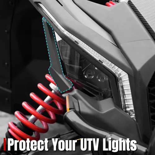 Vista 2 de A & UTV PRO Maverick X3 - Fundas para faros delanteros izquierdo y derecho, embellecedor de bisel para Can-Am Maverick X3 XDS XRS Max Turbo R