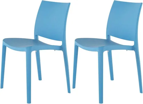 Vista 10 de Lagoon Sensilla 7052, Plastic Chair for Dining Room, Fibreglass and UV Protector, Stackable, Brand 4 Pieces (Amber)