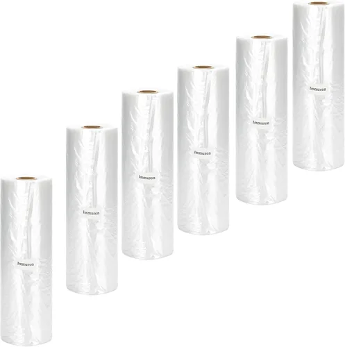 Vista 5 de Immuson Bolsa de plástico de 12 x 20 pulgadas en rollo para almacenamiento de alimentos, bolsa de plástico transparente para frutas, verduras, pan