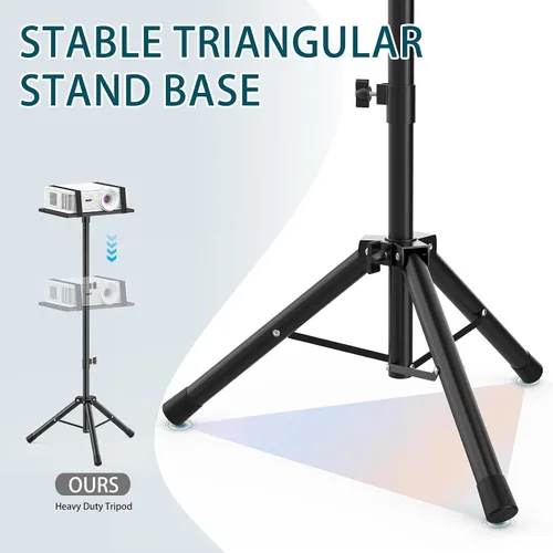Vista 6 de GLEAM Trípode para proyector de 23 a 51 pulgadas, soporte de trípode para laptop con banda elástica, altura ajustable para oficina, hogar