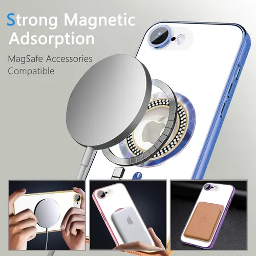 Vista 275 de Misscase Funda magnética con purpurina para iPhone 11 compatible con MagSafe, protección completa, delgada, a prueba de golpes, antiarañazos