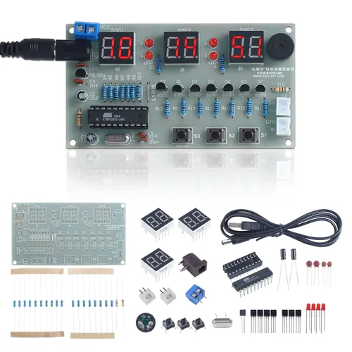 Vista 8 de MiOYOOW Kits de reloj digital de 4 dígitos con PCB, kit de proyecto de soldadura de reloj de alarma DIY para aprender soldadura electrónica