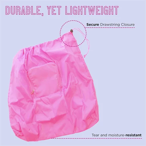 Vista 4 de Miamica - Bolsa de viaje para ropa sucia estampado con texto impreso en inglés Dirty Laundry RosaRebel Fun M50000