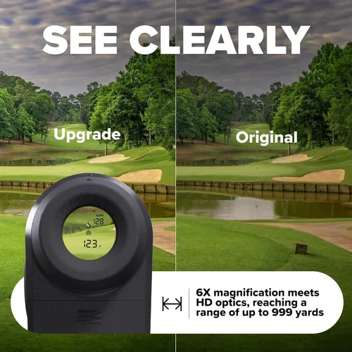 Vista 4 de Precision Pro NX9 Golf Rangefinder with Slope Switch – 900 Yards Laser Range Finder, Flag Lock Vibration, 6X Magnification, Magnetic Cart Mount