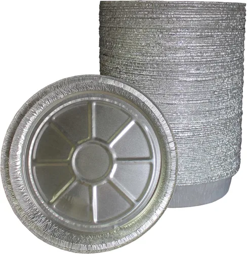 Vista 8 de MontoPack Sartenes redondos de papel de aluminio de 9 pulgadas, recipientes desechables con paredes rectas para almacenar, servir, hornear