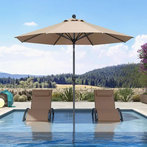 Vista 95 de PURPLE LEAF - Sombrilla de patio rectangular de 6' x 4', sombrilla de mesa para exteriores con marco de aluminio, sombrilla de mercado, sombrilla