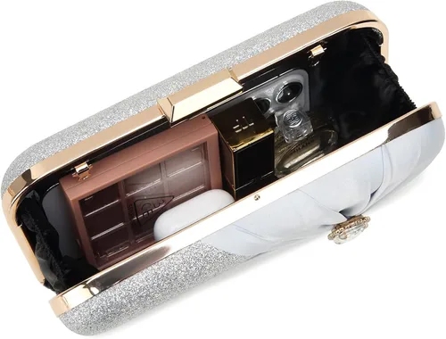 Vista 4 de Covelin Bolso de mano plisado de moda para mujer con bolso de noche de diamantes
