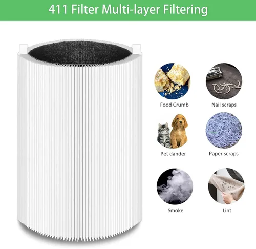 Vista 3 de Filtros de repuesto para Blueair Blue Pure 411 411+ Auto Mini, piezas con carbón activado silencioso, apto para filtro de mascotas más limpio