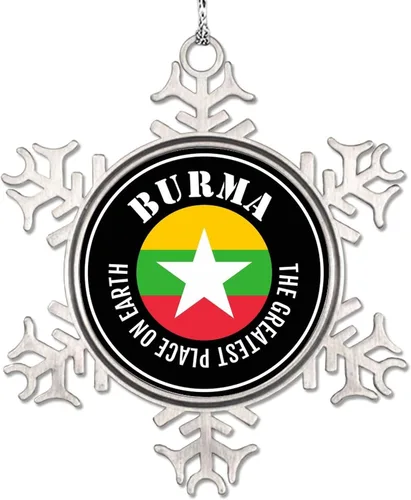 Vista 12 de Adornos de copo de nieve de Albania, adornos para árboles de Navidad, bandera de recuerdo de ciudad, adornos de Navidad personalizados, colgante