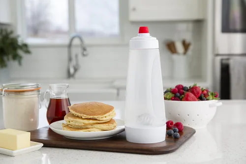 Vista 2 de Whiskware - Mezclador de masa de panqueques con batidor de alambre BlenderBall No Mess Dishwasher Safe Blenderball Mixes Ingredients As You