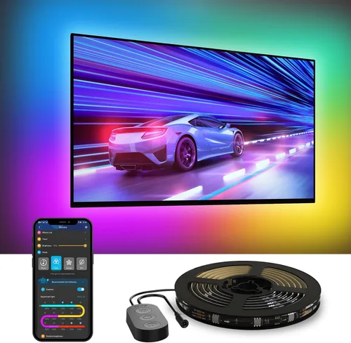 Vista 10 de Govee Retroiluminación LED para TV, tira de luces LED inteligentes RGBIC para televisores de 55 a 65 pulgadas, control de aplicación Bluetooth