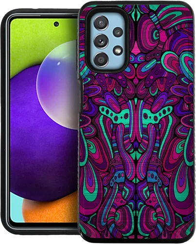 Vista 5 de CasesOnDeck - Funda de doble capa compatible con Samsung Galaxy A32 5G y A32 [armadura cepillada] Carcasa de dos piezas de metal cepillado