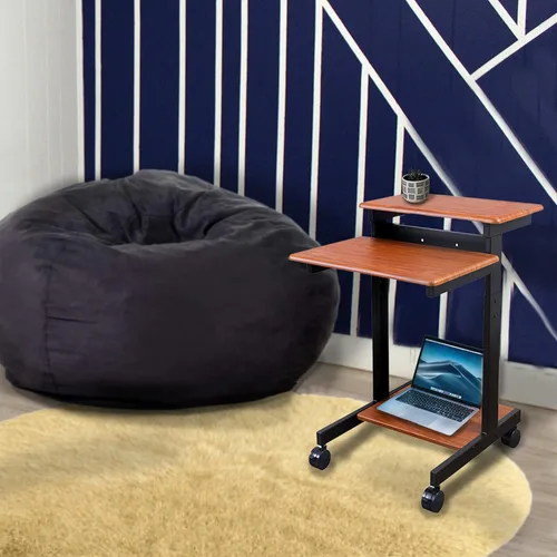 Vista 4 de Stand Up Desk Store - Estación de trabajo de dos niveles con altura ajustable y rodante, escritorio de pie