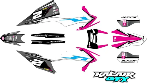 Vista 4 de Kit gráfico para KTM Enduro 4-Stroke 250 EXC-F, 350 EXC-F, 450 EXC-F y 500 EXC-F años 2020, 2021, 2022 y 2023 Razor Series Azul-Verde 16 Mil