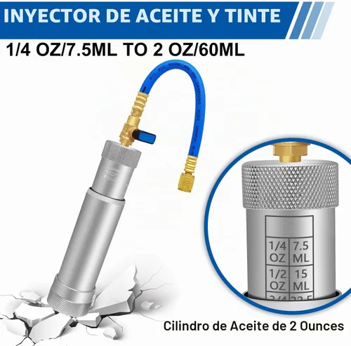 Vista 3 de Kit de Inyector de Aceite y Tinte de AC Boltigen, Herramientas de Inyección de Aceite y Tinte de A/C con Acoplados Rápidos Ajustables R134a R1234YF
