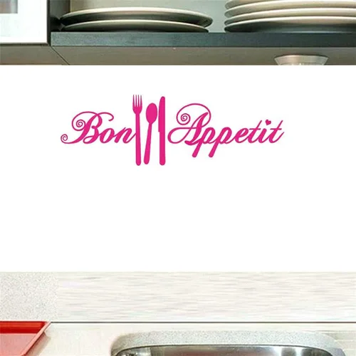 Vista 7 de Bon Appetit - Calcomanías de vinilo para cocina, azulejo, tenedor, cuchara, adhesivo de vinilo para cafetería, cafetería, tienda, restaurante, sala