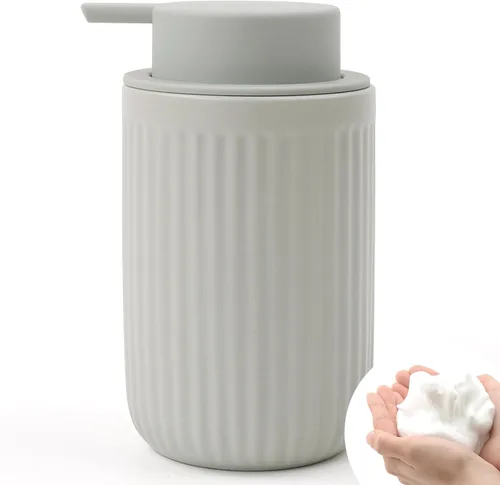 Vista 21 de BosilunLife Dispensador de Jabón de Manos de Espuma - Dispensador de Jabón de Espuma de Cerámica para Baño de 12 oz Dispensador de Jabón Líquido
