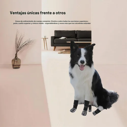 Vista 7 de VALFRID - Calcetines antideslizantes para perros con agarres de doble cara y calcetines de agarre duraderos para perros, suelos de madera dura