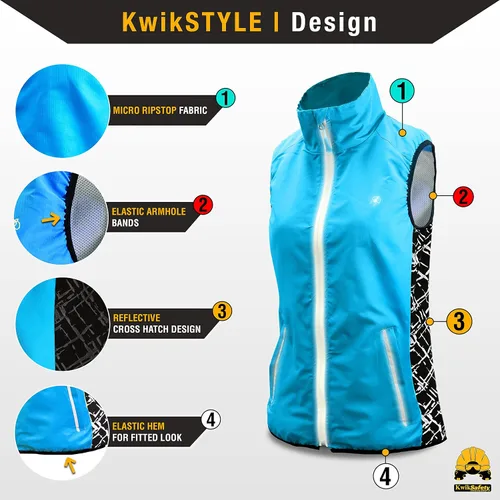 Vista 2 de KwikSafety - Charlotte, NC - FIREFLY - Chaleco deportivo para mujer durante todo el año, ropa deportiva recreativa de alto rendimiento, alta