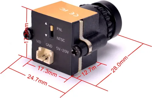 Vista 2 de Readytosky Mini 1000TVL FPV Cámara 1/3 CCD 110 Grados Lente de 2.8mm NTSC PAL Cámara Intercambiable para Drones FPV Piezas DIY NTSC PAL Cámara