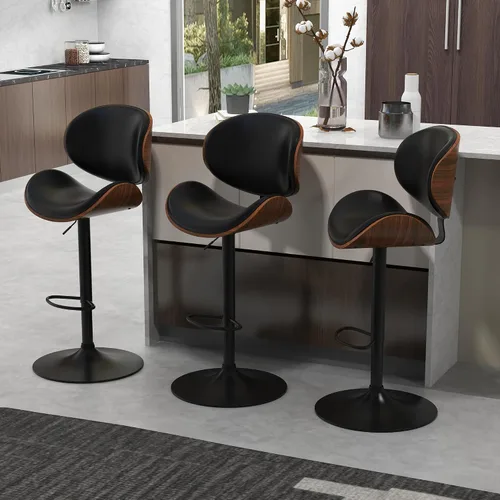 Vista 19 de civama Taburetes de bar 1 pieza para encimera de cocina, sillas de altura de barra ajustable, taburetes de bar giratorios modernos con asiento