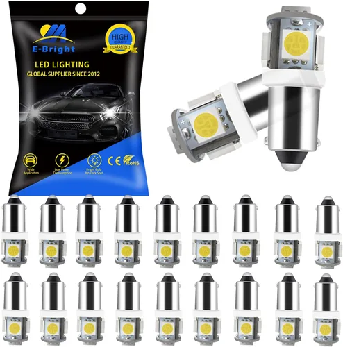 Vista 12 de Bombillas de luz LED EverBrightt BA9S 194 168 W5W SMD, lámpara para puerta lateral, baliza de coche, CC 12 V, 5SMD-Azul Bule