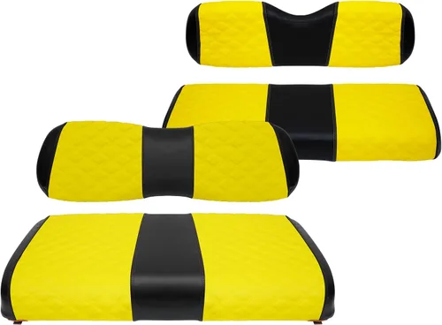 Vista 32 de Fundas de Asiento de Carrito de Golf Delanteras y Traseras Impermeables y Resistentes al Sol de Cuero Vinílico de Grado Marino Accesorios de Negro
