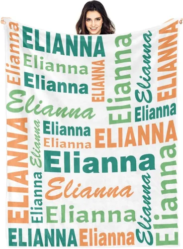 Vista 8 de Manta personalizada con nombre, manta personalizada con nombre, manta personalizada para adultos, niños y bebés, manta personalizada con monograma