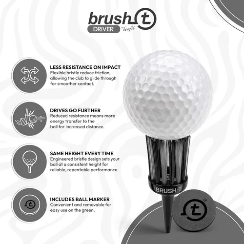 Vista 24 de BRUSH-T Premium Plastic Golf Tees, Unbreakable Innovative Design, Consistent Height, Perfect Golf Gift for Men and Women. Golfing Tees, Works with