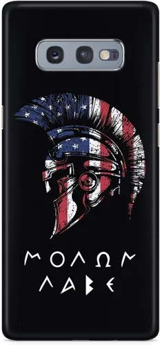 Vista 25 de Inspired Cases - Compatible con iPhone Xs Max - Funda protectora con textura 3D para Apple iPhone Xs Max - Bandera americana - Spartan - Molon Labe
