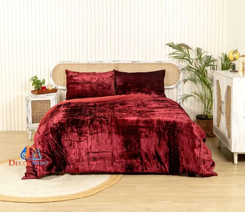 Vista 26 de Funda de edredón de terciopelo sólido ultra-luxe, ropa de cama boho UO, funda de colcha Donna, juego de edredón de 3 piezas, juego de cama de Aqua