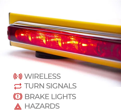 Vista 5 de Master Tailgaters Barra de luz inalámbrica de remolque de 19 pulgadas LED ultra brillante Luces de señal multifuncionales Montaje magnético