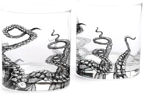Vista 11 de Juego de vasos de whisky Black Lantern – Vasos Old Fashioned de 11 oz para bourbon, whisky escocés y cócteles, vasos de roca con base pesada