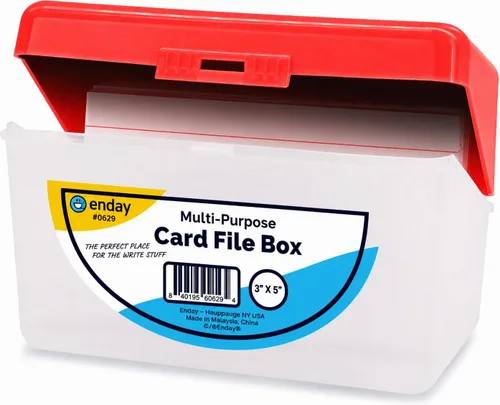 Vista 13 de Enday Caja de tarjeta de índice azul 3x5, organizador de tarjetas de índice, soporte para tarjetas flash, capacidad para 250 tarjetas.