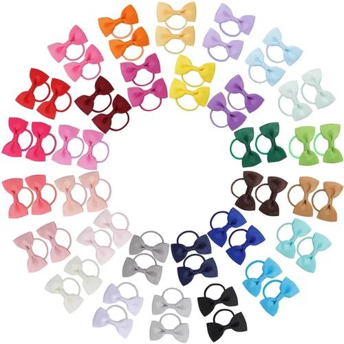 Vista 11 de 40 lazos para el pelo de 2 pulgadas para bebés y niñas, mini boutique, cinta elástica para el cabello, accesorios para niños pequeños