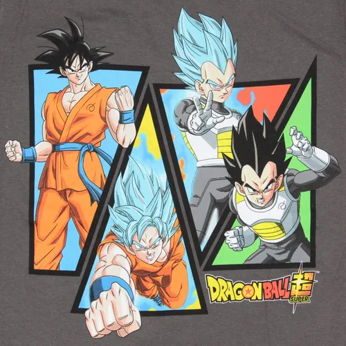 Vista 2 de Dragon Ball Z - Camiseta para hombre Goku y Vegeta Super Saiyan Character Forms
