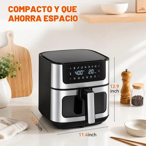 Vista 2 de Air Fryer 6.34 QT, Airfryer with Viewing Window and 8 Presets