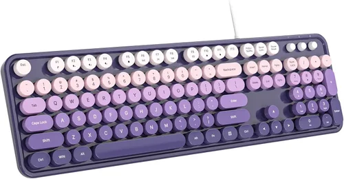 Vista 20 de Dilter Teclado USB con Cable para Computadora con Retroiluminación - Teclado de Tamaño Completo para Oficina con Numericero, Indicadores