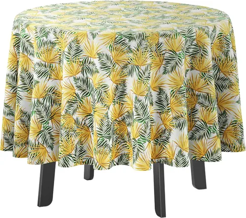Vista 28 de Mantel redondo para interior/exterior de 58 pulgadas, mantel redondo impermeable para patio, manteles para mesa circular de primavera/verano