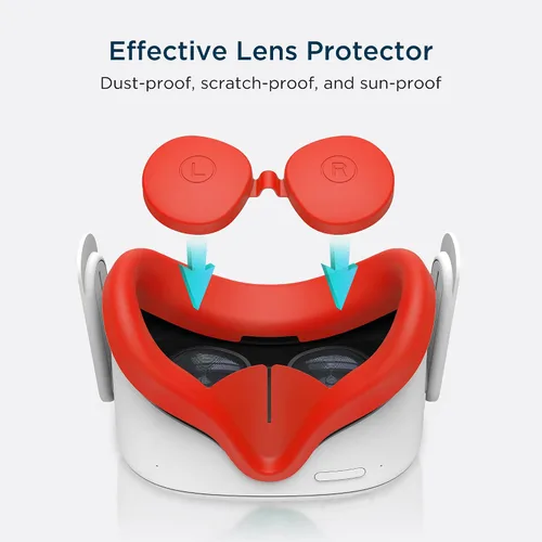 Vista 3 de KIWI design Almohadilla de silicona con protector de lente accesorios de repuesto compatibles con Quest 2
