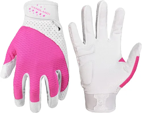 Vista 10 de HANDLANDY Guantes de bateo de béisbol para adultos y jóvenes, guantes de bateo de sóftbol con agarre transpirable para hombres, niños y niñas