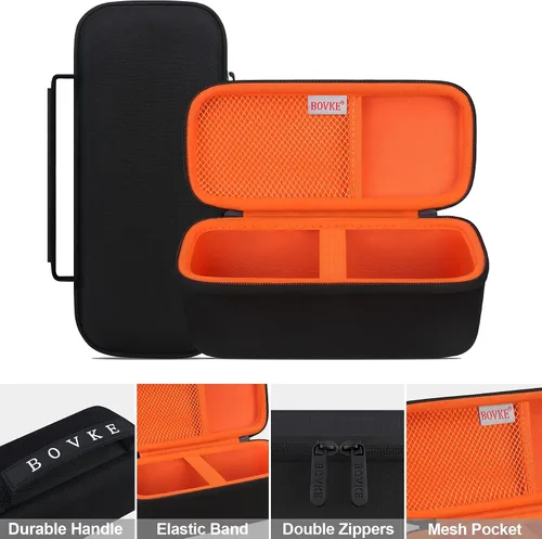 Vista 3 de BOVKE Funda de transporte para Bushnell Wingman 2/Bushnell Wingman Golf GPS Bluetooth altavoz, bolsillo de malla adicional para cables de carga