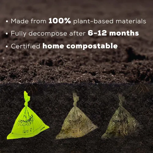 Vista 4 de ANECO Bolsas compostables de 1.6 galones (50 unidades) y bolsas de excremento de perro (135 unidades)
