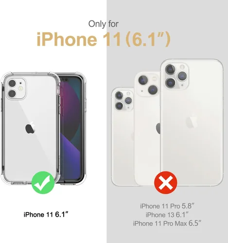 Vista 2 de SURITCH Funda transparente para iPhone 11 (solamente) de 6.1 pulgadas, [protector de pantalla integrado] cubierta protectora de cuerpo completo a