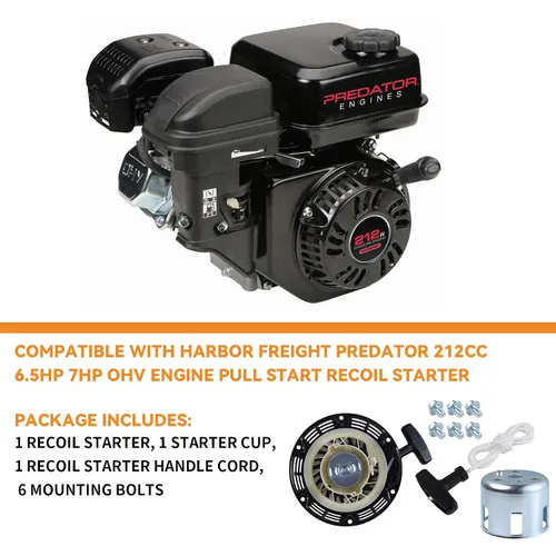 Vista 4 de Stylemafia Cubierta de arranque y retroceso para Harbor Freight-Predator Rato 212cc 6.5HP 7HP OHV Engine Go Kart Pit Bike Generator Cortacésped