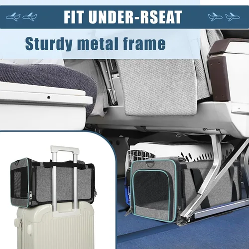 Vista 3 de GAPZER Transportador para gatos de Alaska Aprobado por la TSA de 17 x 11 x 9.5 pulgadas, bolsa de transporte aérea para mascotas pequeñas, Southwest