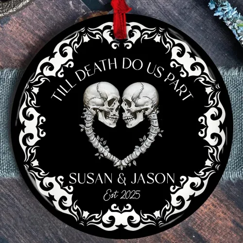 Vista 20 de Adorno personalizado de cerámica para parejas, adornos personalizados, regalo romántico de boda, regalo romántico para parejas, regalos de despedida