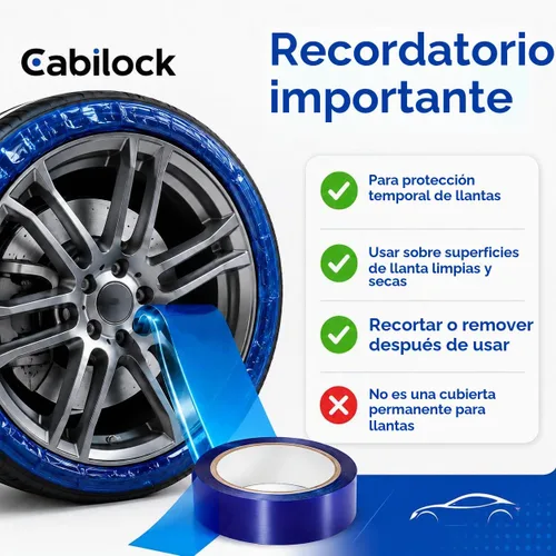 Vista 9 de Cabilock Cinta protectora de llanta de 1 rollo para ruedas de coche, película protectora de llanta PE, fácil instalación, cubo de protección