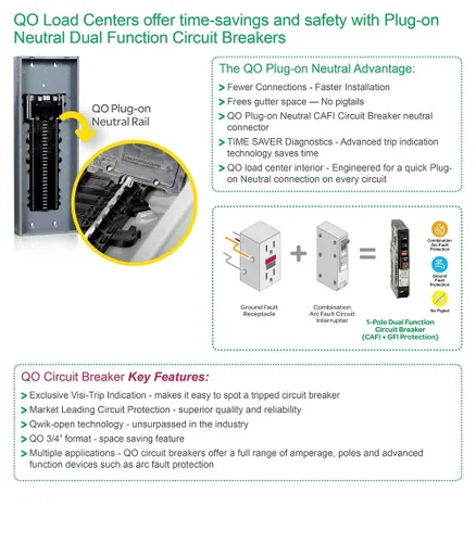 Vista 2 de Square D by Schneider Electric Square D - QO QO115PDF Montaje enchufable 15 Amp Single-Pole Dual Function (CAFCI y GFCI) Disyuntor