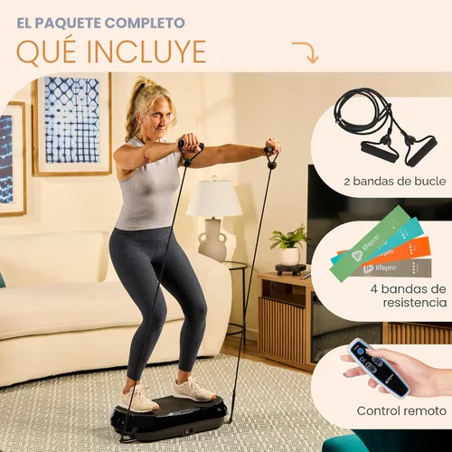 Vista 8 de Lifepro Waver Mini Vibration Plate Exercise Machine with Resistance Bands
